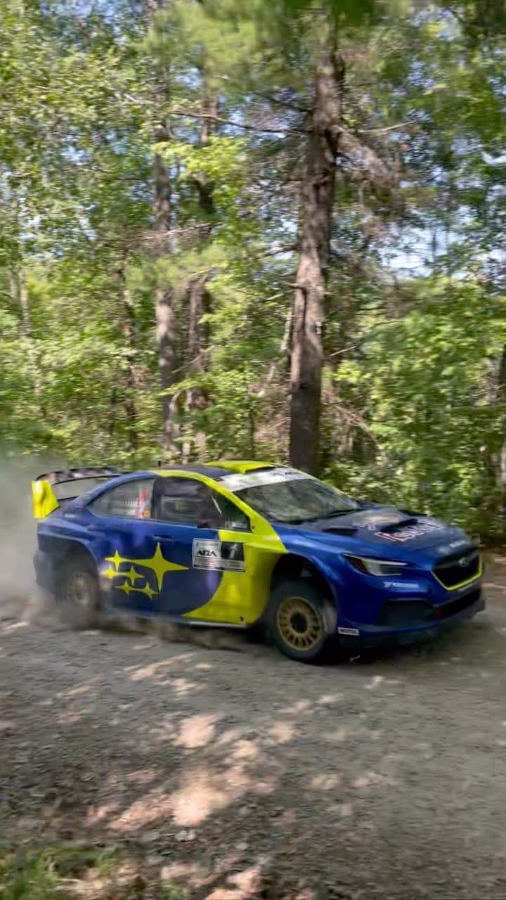 のインスタグラム：「Drop some 🙌 for action shots and more angles of the #SubaruWRX rally car at Ojibwe Forests Rally. @brandonsemenuk and @keatonwilliams_ secured a victory and their 2nd American Rally Association Championship win in the process.」