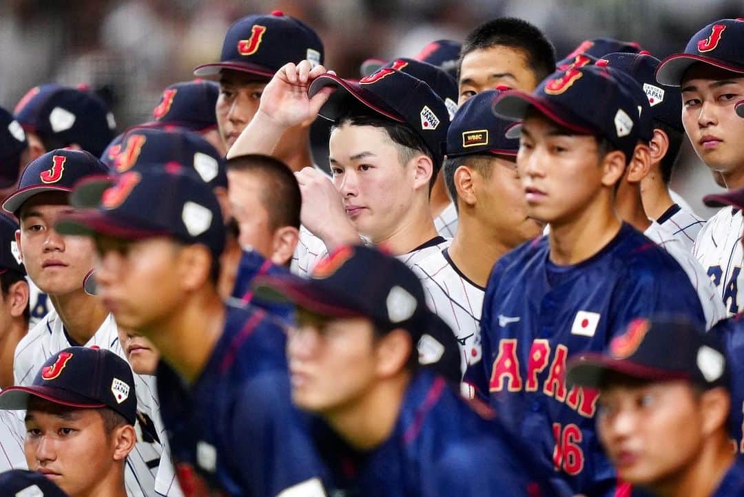 のインスタグラム：「侍ジャパン #U18  壮行試合　 高校日本代表 0-8 大学日本代表  甲子園を沸かせた慶応の #丸田湊斗 外野手は「3番・中堅」でスタメン出場。🔥  無安打に終わりましたが、試合後に爽やかな笑顔を見せてくれました。👏  Photo by Toru Yaguchi」