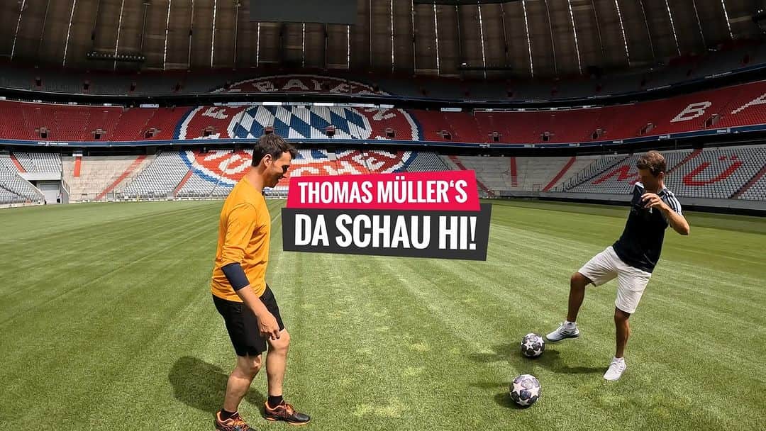 トーマス・ミュラーのインスタグラム：「In unserer fünften Folge der „Beweg dich schlau“-Serie mit @felix_neureuther kommt endlich der Ball ins Spiel. ⚽ Denn natürlich wollen wir auch talentierte Fußballer und Fußballerinnen weiterbringen. Wie immer müsst ihr bei den Übungen das Köpfchen einschalten.   Viel Spaß beim Nachmachen im Garten oder dem Fußballplatz! 😊 Wir sind auf euer Feedback gespannt, wie es geklappt hat... 💪  #DaSchauHi #BewegDichSchlau #esmuellert #Felix #gehirnjogging」