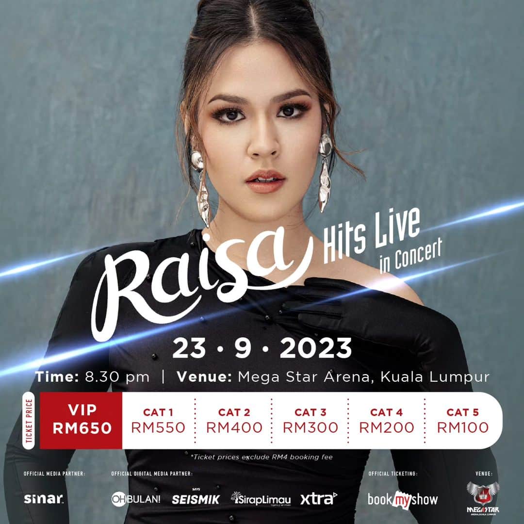 Raisa Andrianaのインスタグラム：「Hi Malaysia! So happy to be back in KL so soon. I cannot wait to see @yourraisa_malaysia 🥹  For the tickets you can buy via: https://my.bookmyshow.com/e/RAISAM23  See you in Raisa Hits Live in Concert, Malaysia!」