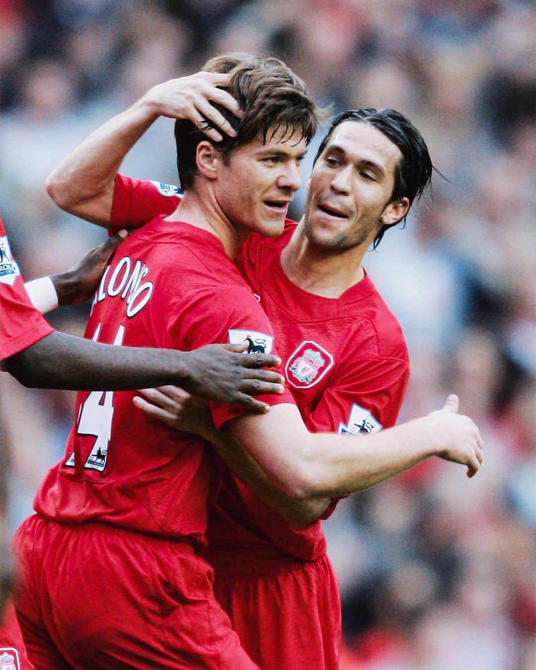 ルイス・ハビエル・ガルシア・サンスのインスタグラム：「#OnThisDay in 2004, @luchogarcia14 and @xabialonso made their Reds debuts 🙌  What’s your favourite moment from the legendary Spanish duo? 🇪🇸」