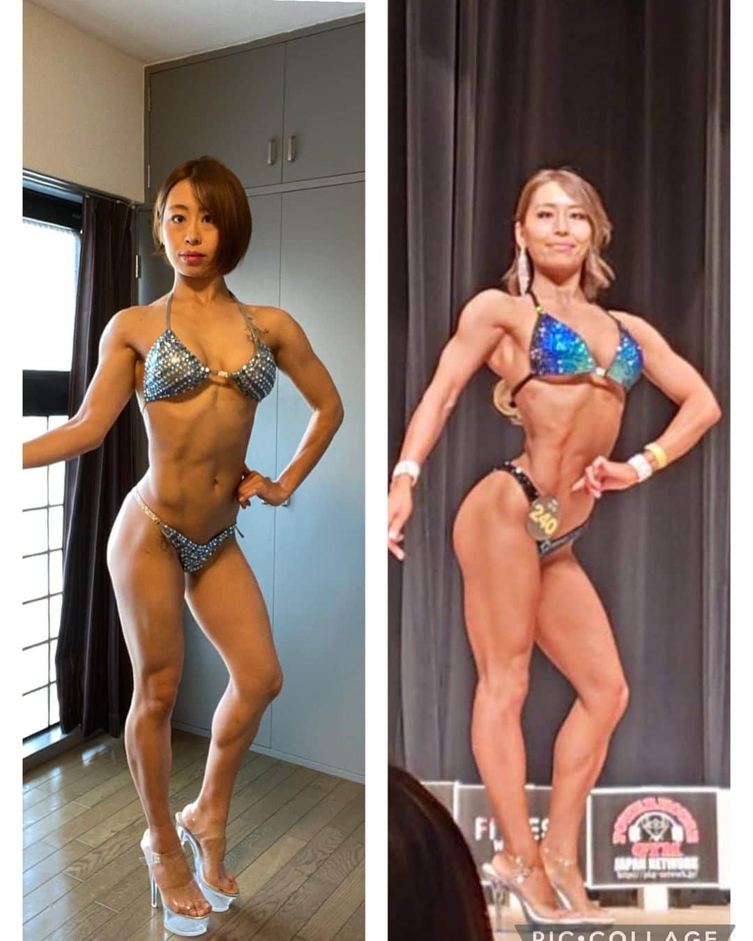 マムシ〇口子のインスタグラム：「衝撃🫨ビフォーアフター😂  2020年→2022年  ①枚目pic. 2020年49.5kg 2022年48.8kg 🤔 Beforeの方の謎ポーズはおいといて　だいぶ変わった様子！ 何故Beforeの方で筋肉あると思ってたのかは謎🫨😂 お恥ずかしい！！(笑)  人は変われるとゆう事ですね🥺 ぁ、この程度では疑わないと思いますがナチュラルです📢(笑)  :  詳しくはプロフィールリンクから HPに飛べます🔎 お気軽にDMくださいませ🙇🏻‍♀️  ◎食事指導※オンラインダイエットサポート 1ヶ月  15000円  ◎トータルサポート （ビキニ競技もダイエットの方も可） 1ヶ月食事指導＋月4回パーソナルトレーニング（場所代　交通費別） 30000円  ◎パーソナルトレーニング(女性限定) 1回5000円 ＋トレーナー交通費別  ＋レンタルジム代（2000円前後） ✨宅トレでもOK！ご自宅まで出張します！  4回セット18000円 ＋交通費　＋レンタルジム代    ◎宅トレオンラインサポート 1セッション60分2500円   ご質問など DMや ✉️matsu@m-yoros.com まで🙇🏼‍♀️  #筋トレ女子  #筋トレ動画  #トレーニング　#FWJ  #筋トレ好きと繋がりたい #ダイエット #Bikini #training  #ビキニ選手  #エニタイム　#筋トレ  #ビキニ　#fitness #japanese #japanesegirl #ナチュラルトレーニー  https://lit.link/KuticoMaruLCS」