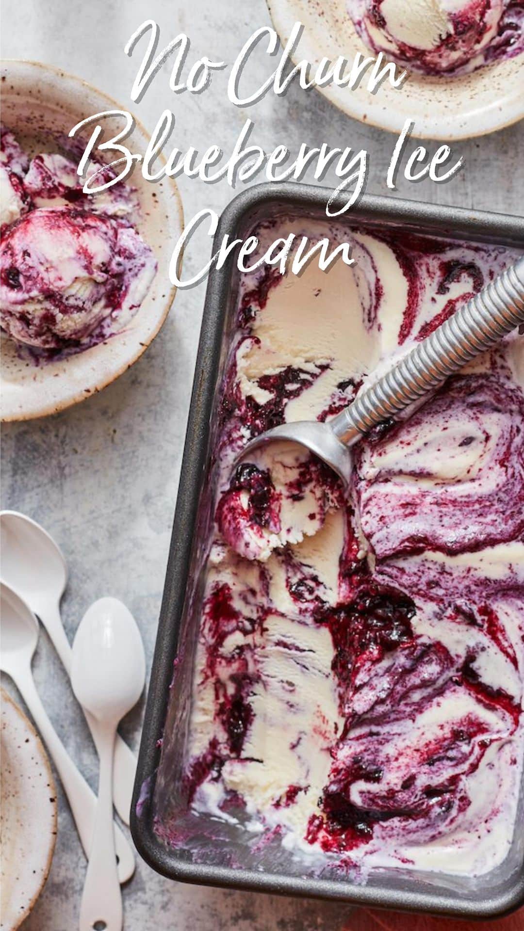 のインスタグラム：「I said what I said and I stand by it! No high protein ice cream in this house!! https://whatsgabycooking.com/no-churn-blueberry-mascarpone-ice-cream/」