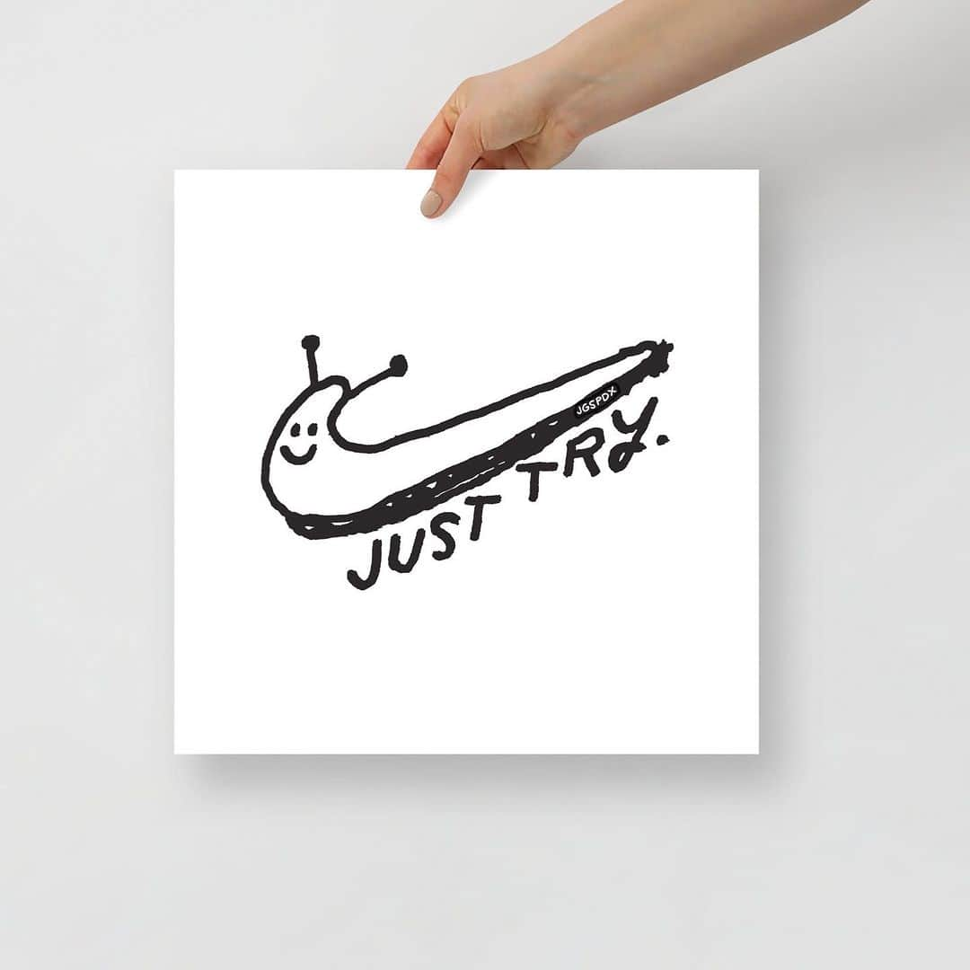 Jason G. Sturgillのインスタグラム：「Someone asked during my IG live yesterday if I’d make my Just Try design available as a print. Asked and answered! 7 sizes available now.」