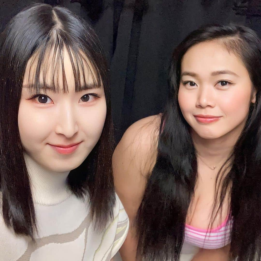 大久保初夏のインスタグラム：「どアップ  #芹田珠奈 #大久保初夏 #ADDONE」