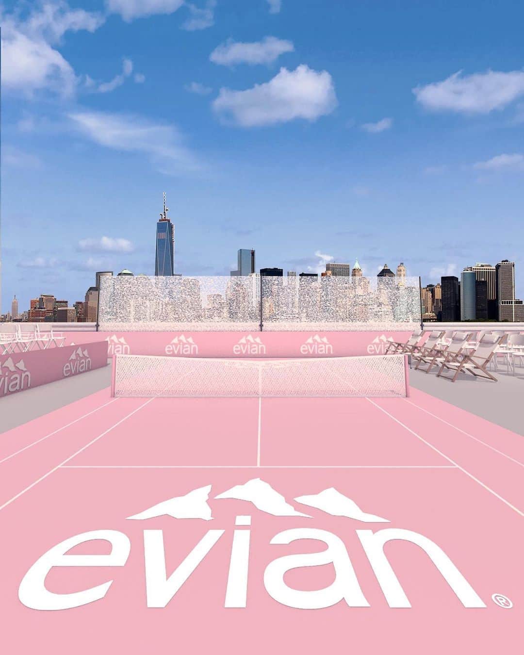evianのインスタグラム：「Get ready to set sail on the SS evian! 🚢🎾 ​  Immerse yourself in a groundbreaking experience at the US Open Waterside Finals, brought to you by evian, the Official Water of the @usopen. ​  Captained by former US Open champion @mariasharapova, the SS evian invites you to watch the Men’s Final match on New York City's first floating tennis court on Sunday, 09/10. ​  Navigating the Hudson River aboard the iconic Circle Line, the SS evian celebrates the longstanding partnership between the US Open and evian, as we bring together our passion for tennis, the role hydration plays in elevating the game, and the spectacular view of Manhattan’s Skyline.🗽 ​  #evian #USOpen #tennis」