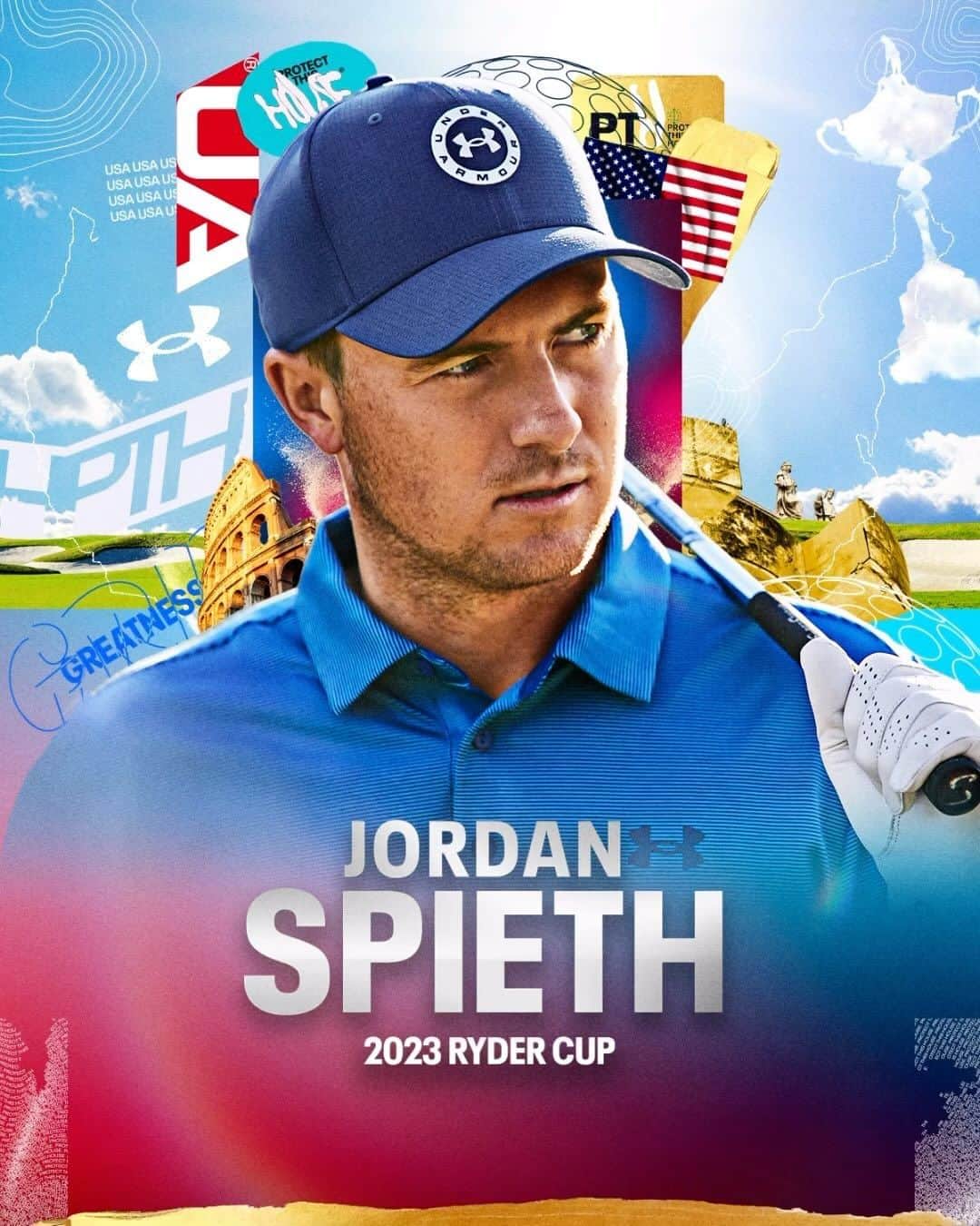Under Armourのインスタグラム：「See you in Italy. Congratulations to @Jordanspieth on being selected to his 5th Ryder Cup team 🇺🇸」
