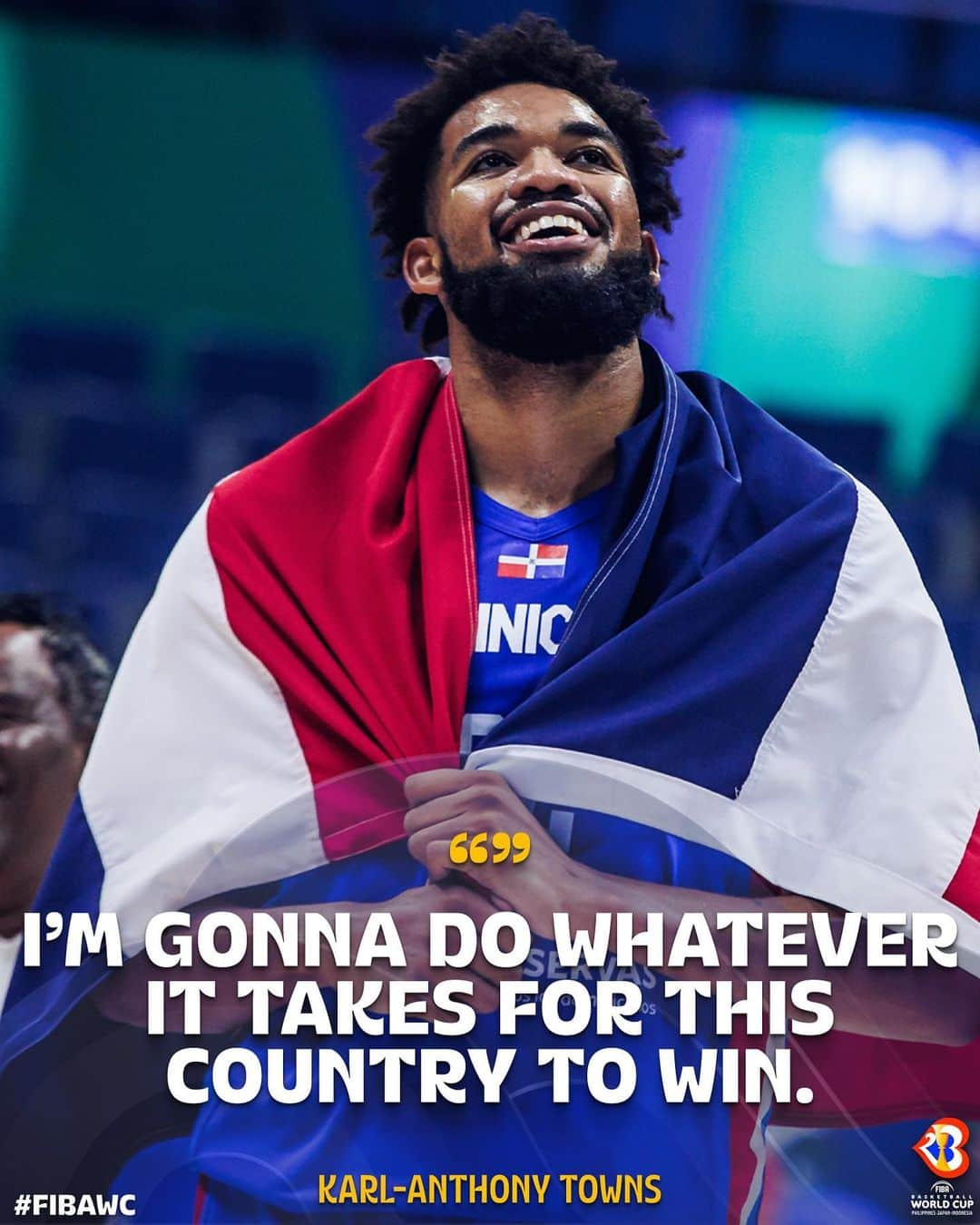 カール＝アンソニー・タウンズのインスタグラム：「Karl-Anthony Towns is the ultimate teammate everyone needs ❤️🫂  #FIBAWC x #WinForDominicana 🇩🇴」