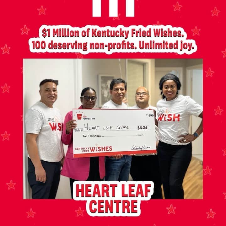のインスタグラム：「The KFC Foundation is bringing joy to non-profit organizations nationwide for the outstanding work they’re providing to their communities 🎉   Click the link in bio to learn more about Kentucky Fried Wishes and this year’s winners!」