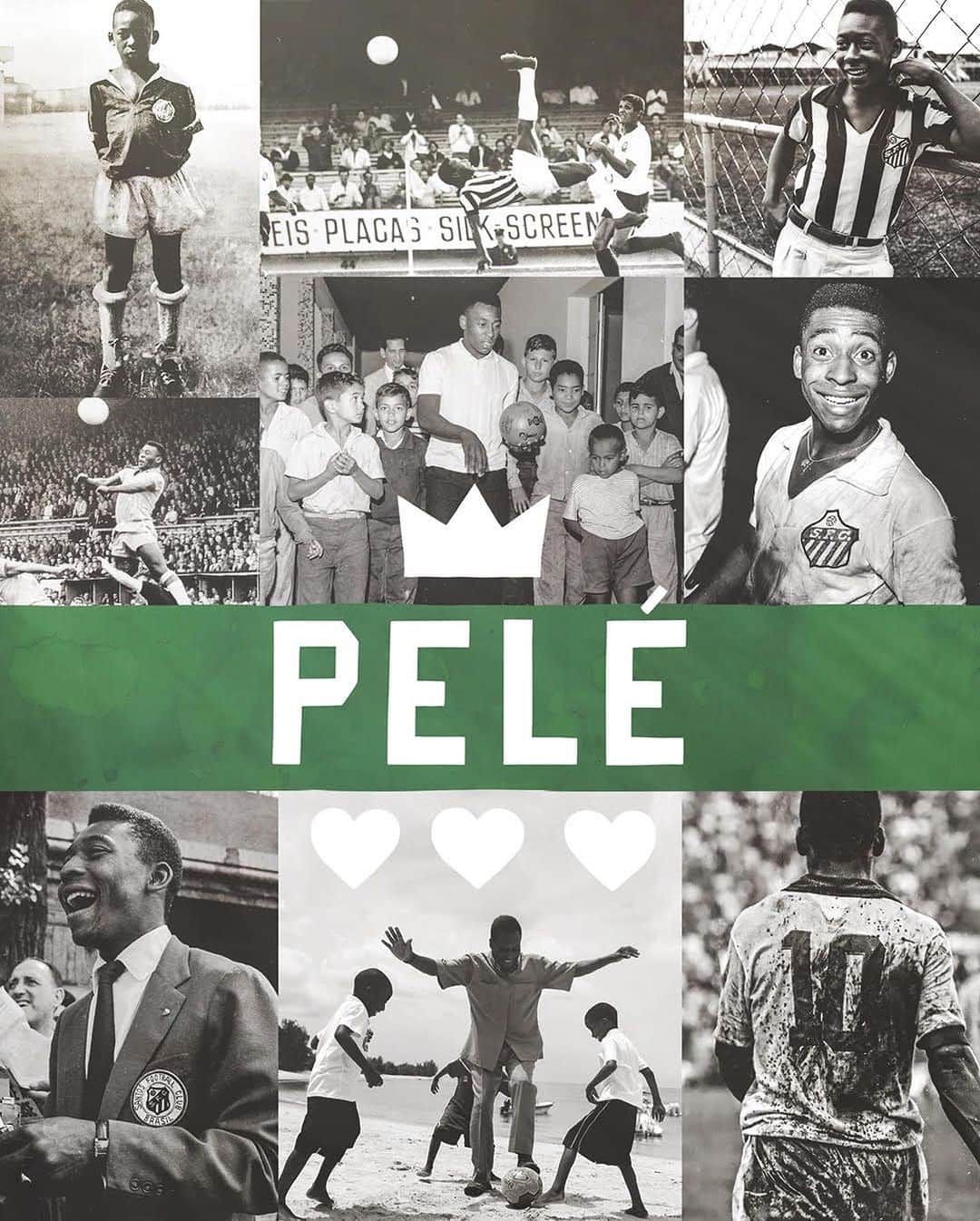 ペレのインスタグラム：「Pelé é sinônimo da maior palavra de quatro letras que existe: Amor. Três Copas do Mundo. Um tesouro nacional no Brasil. O atleta mais icônico de todos os tempos. O Rei sozinho veste a coroa.  @rootsoffight está apresentando um pouco da realeza de Pelé com esses novos bonés snapback - disponíveis agora em rootsoffight.com e pele10.org.  #RootsofFight #KnowYourRoots .  Pelé is synonymous with all the big four-letter words. Love. Hero. King. It’s the latter that the sporting world knew him as on the pitch, for it was Pelé who showed what true transcendence was over the course of three decades. Three World Cups. A national treasure in Brasil. The most iconic athlete ever. The King alone wears the crown.  @rootsoffight is flexing some Pelé royalty with these new snapback hats - available now at rootsoffight.com & pele10.org.  #RootsofFight #KnowYourRoots」