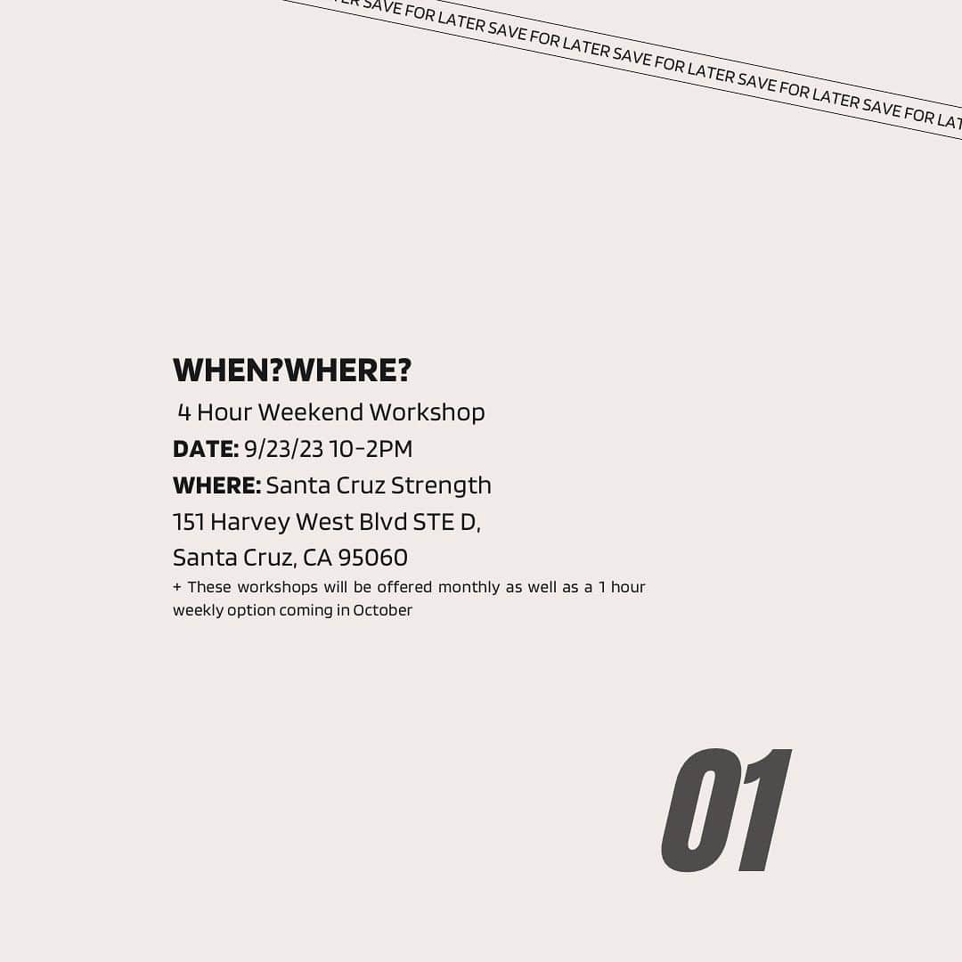 モーガン・キングさんのインスタグラム写真 - (モーガン・キングInstagram)「WEIGHTLIFTING WORKSHOP EVENT!   Join me at @santacruzstrength and learn the fundamentals of Olympic weightlifting.  Instructions of the lifts include snatch, clean and jerk.  Mobility and activation exercises will be taught as well technique in the squat and pull.  All levels are welcome and encouraged if you are wanting to move more functionally or need a tune up in your lifting.  When: SATURDAY, SEPTEMBER 23rd  Time: 10-2PM   #santacruz #olympic #weightlifting #strength #workshop」8月30日 5時48分 - kingmorghan