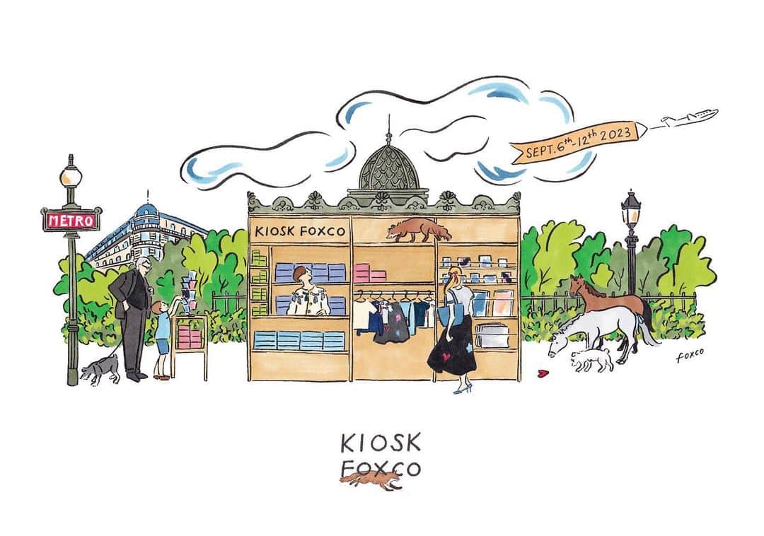 渡邉香織のインスタグラム：「9月6日(水) - 12日(火)伊勢丹新宿本館2Fにて "KIOSK FOXCO”を限定オープンいたします。  オンラインショップでも同商品をお求めいただけます。foxcoshop.com  大切なインスピレーションを与えてくれる「旅」はいつもキオスク(売店)に寄ることから始まります。グリーティングカード、カーディガン、ヘアアクセサリーなどワクワクするちょっとしたものを販売します。素敵なものを求めて老若男女、たくさんの人（時には動物も...？）が訪れるKIOSK FOXCO 来週オープンです！  短い期間ではありますがみなさまに楽しんでいただけたら幸いです！  *店頭に渡邉が時間はありますが常駐はしておりません *お店のスペースの関係上一緒にお写真撮ることが叶わない旨ご了承ください」