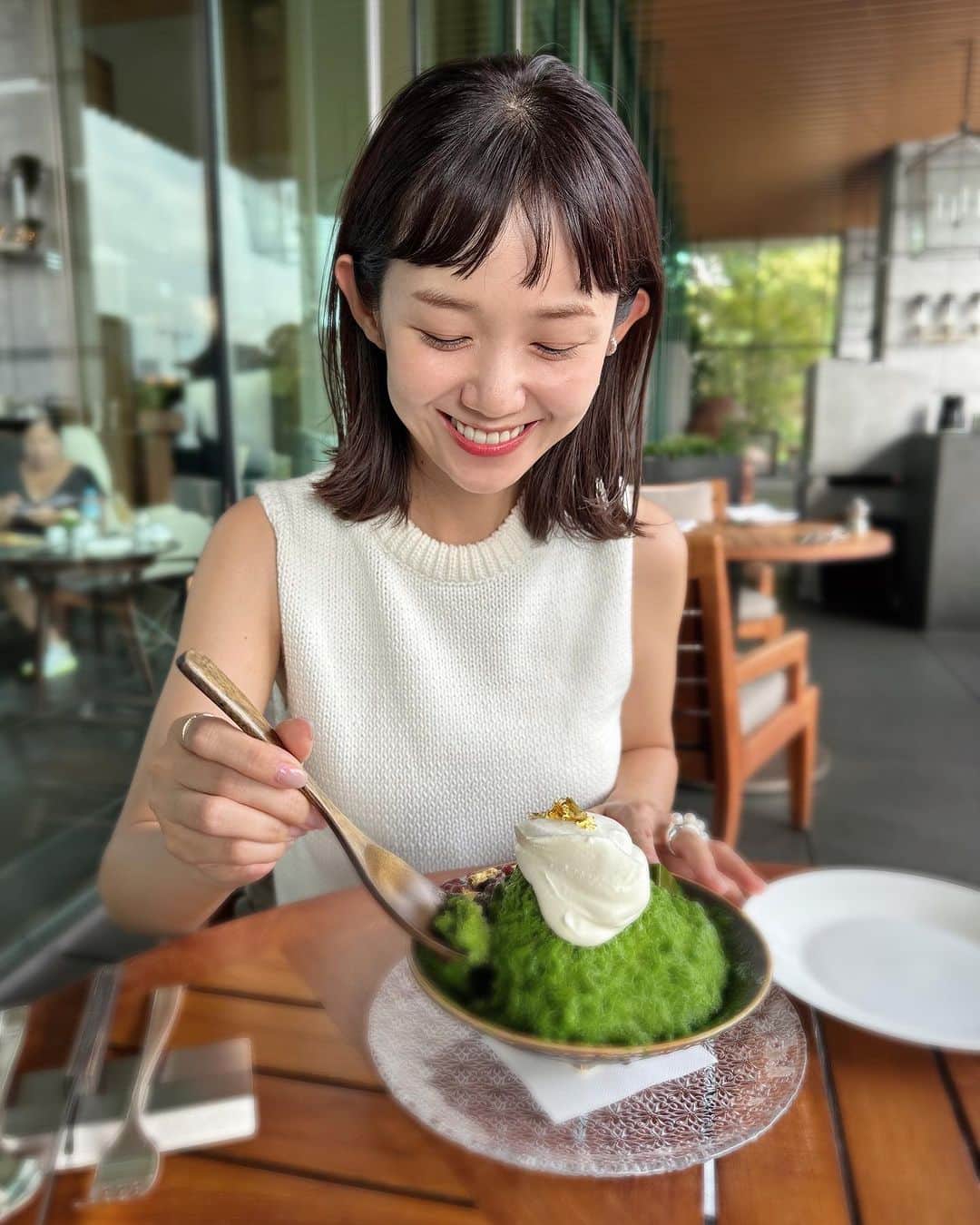 萩中ユウのインスタグラム：「食べたかったやつ🍧🍵🫘」