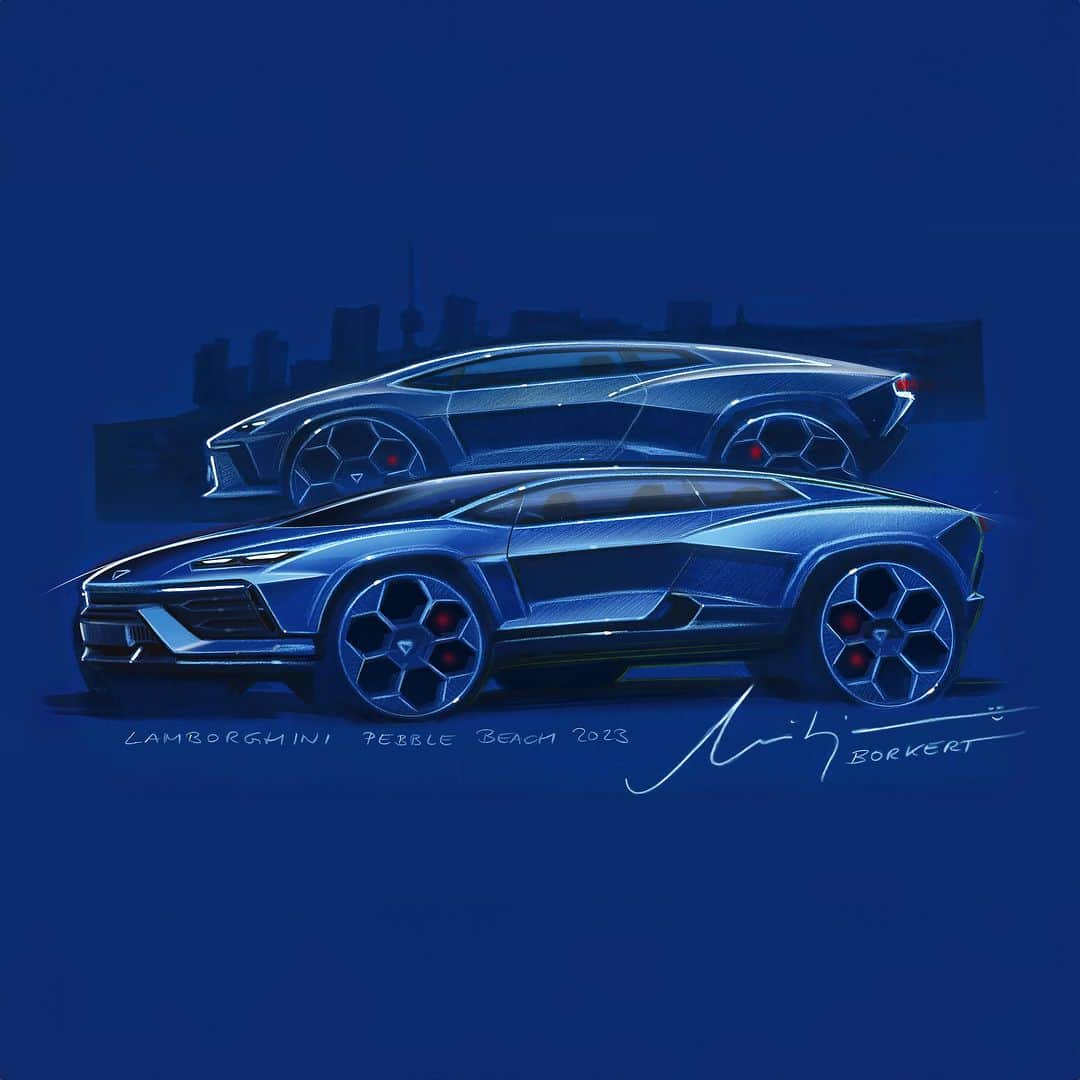 ランボルギーニのインスタグラム：「From sketch to reality. That’s how far our Lanzador concept car can reach.  #Lamborghini #Lanzador #DesignedByNewDesires」