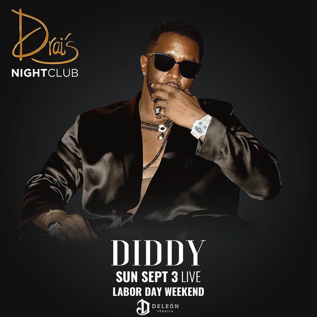 ディディのインスタグラム：「#ad LAS VEGAS! Get ready, I’m throwing the BIGGEST LABOR DAY WEEKEND PARTY!!! SUNDAY SEPTEMBER 3RD!! I’m bringing some friends to @DraisLV. Get your tickets early!! Ain’t no party like a Diddy party!! @DeLeonTequila」