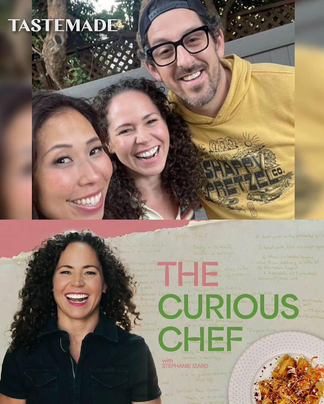 アダム・シャピロのインスタグラム：「Catch me (and those delicious shappy pretzels) on @tastemade tonight on the Season 2 premiere of #TheCuriousChef with @stephanieizard! Alongside the best dumplings ever @stuffed_dumplins and my man, the sushi genius: @sushimikela!!」