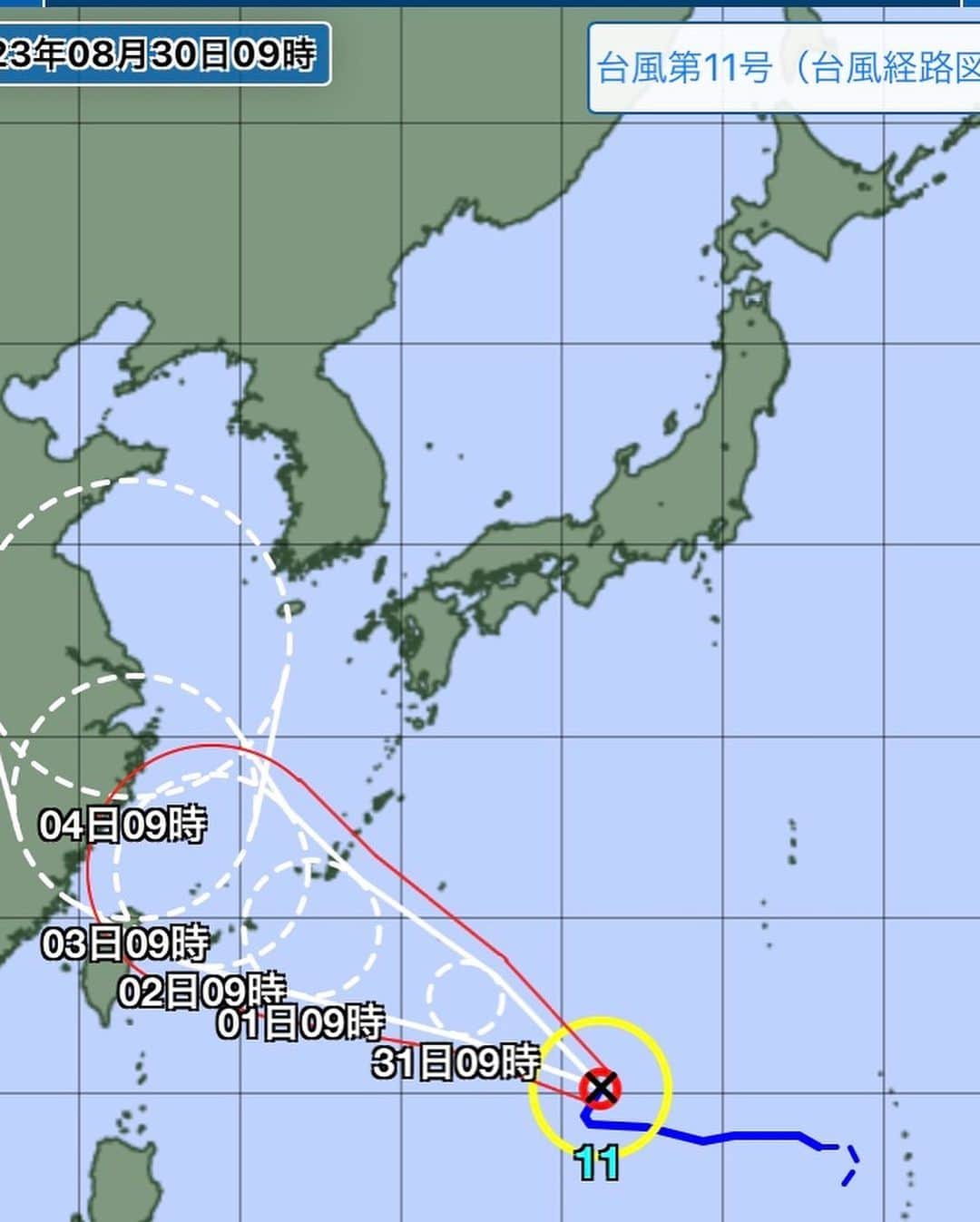 寺川奈津美さんのインスタグラム写真 - (寺川奈津美Instagram)「#台風12号　発生か？ 11号ほど発達予想ではありませんが(今のところ)西日本太平洋側中心に湿った空気は確実に送り込まれそう。今後の情報はこまめにチェックしたいところ。  #台風11号 あす(木)〜2日(土)にかけて強い勢力で沖縄地方に接近するおそれ。 高波に警戒！暴風や高潮のおそれも⚠️」8月30日 11時07分 - natumikannnn