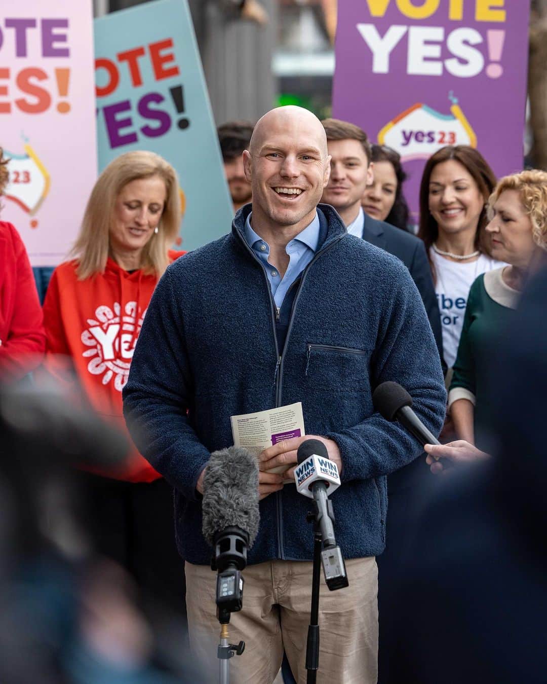 デビッド・ポーコックのインスタグラム：「This morning I joined people from across the political spectrum to show support for the Voice referendum.  On October 14th Australians will vote on whether to recognise Australia’s First Peoples in our constitution & enshrine a Voice to Parliament which will then be designed by the parliament.」