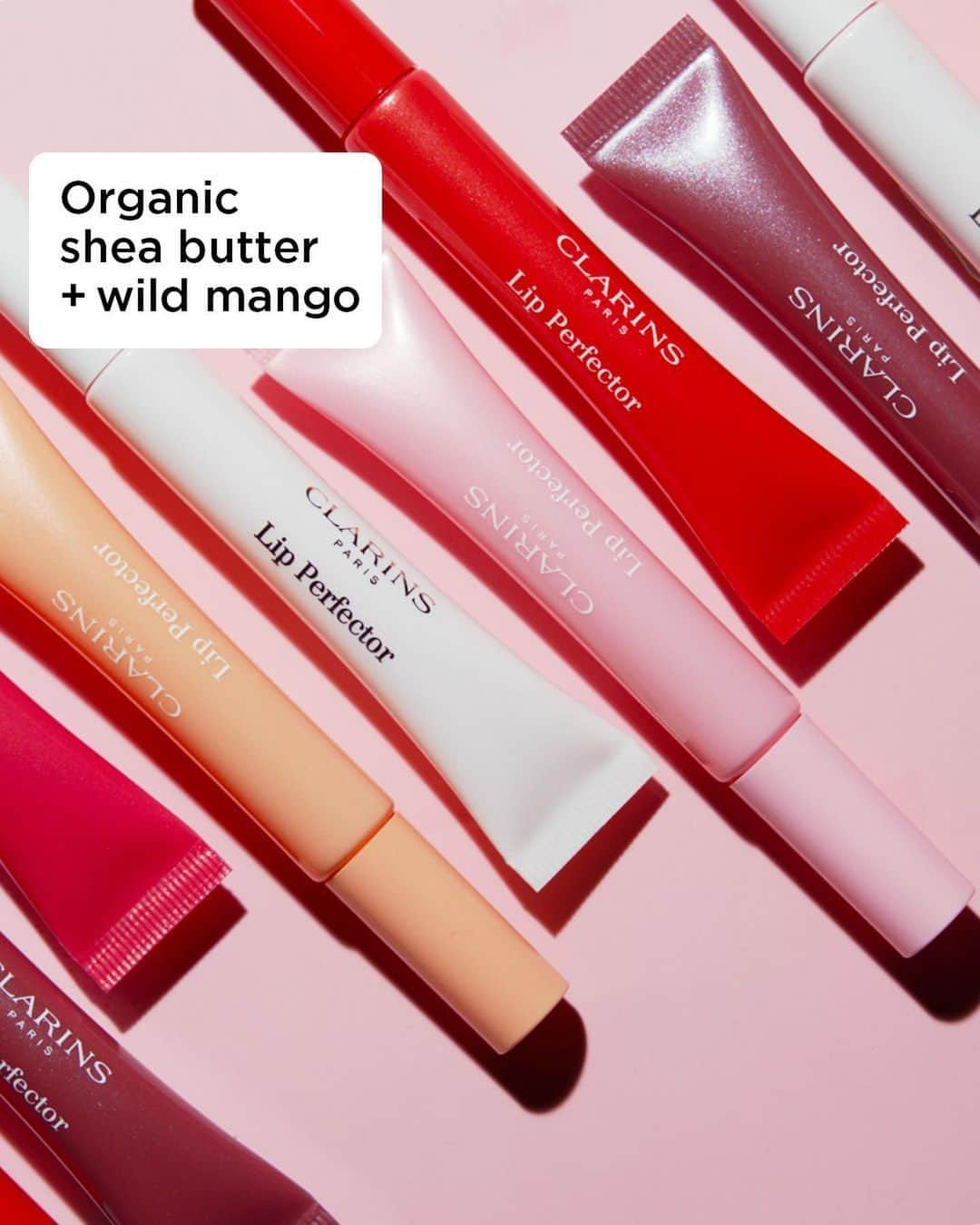 Clarins Australiaのインスタグラム：「The new Lip Perfector collection hydrates, nourishes and repairs lips. The glam n juicy lip effect comes courtesy of plumping peptides, plus organic shea butter and wild mango.⁣ ⁣ #ClarinsMakeup #LipPerfector」