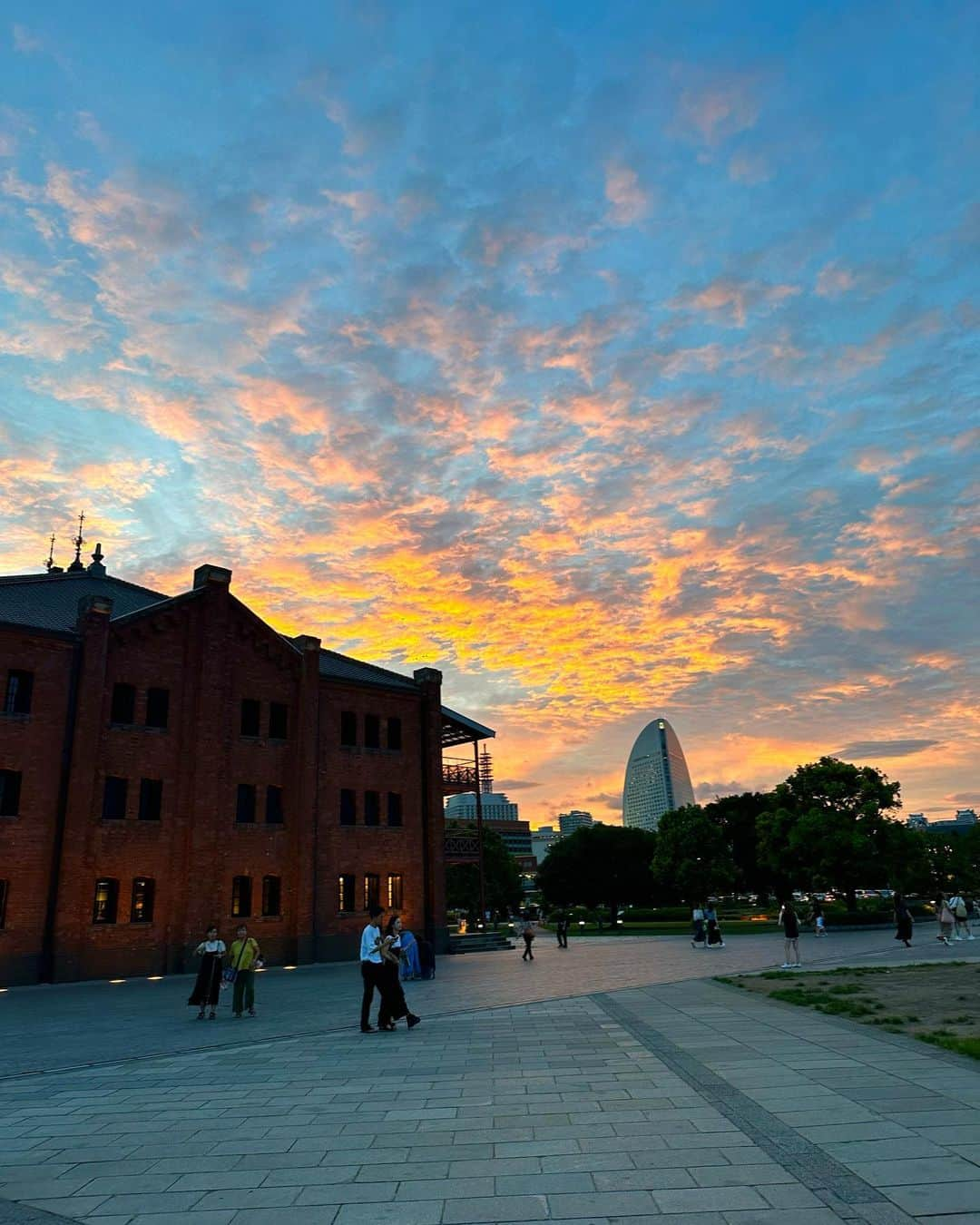 新矢皐月さんのインスタグラム写真 - (新矢皐月Instagram)「ちょっと前の横浜🎡 夕方がとってもきれいだった..♡  Tシャツ @rarete2015 さん くま可愛いぃ  Tシャツ楽で好きだなぁ」8月30日 15時55分 - araya_satsuki