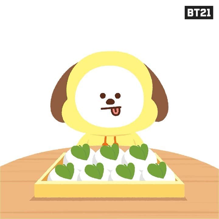 BT21 Stars of tomorrow, UNIVERSTAR!のインスタグラム：「What happened to CHIMMY after eating them all?😉🌱 Check out next week, UNISTARS✨  - 무슨 일이야 치미? 너무 귀여워졌잖아?😉🌱 다음주, 말랑쫀득 CHIMMY 대공개✨  #BT21 #CHIMMY #CHEWYCHEWYCHIMMY #츄이츄이치미 #츄츄치 #Merch #comingsoon」