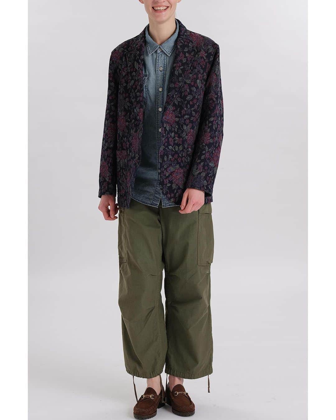 のインスタグラム：「⁡ 【2023 AUTUMN & WINTER】 ⁡ ⁡ JACQUARD DENIM by JOHNBULL  2023AW LOOK. ⁡ ⁡ ⁡ LOOK 6 ⁡ JACKET lot.JQ233L15/￥44,000 tax  ⁡ ⁡ ⁡ #johnbull #johnbulldenim #jacquarddenim #2023aw #ジョンブル #ジョンブルデニム #ジャガードデニム」