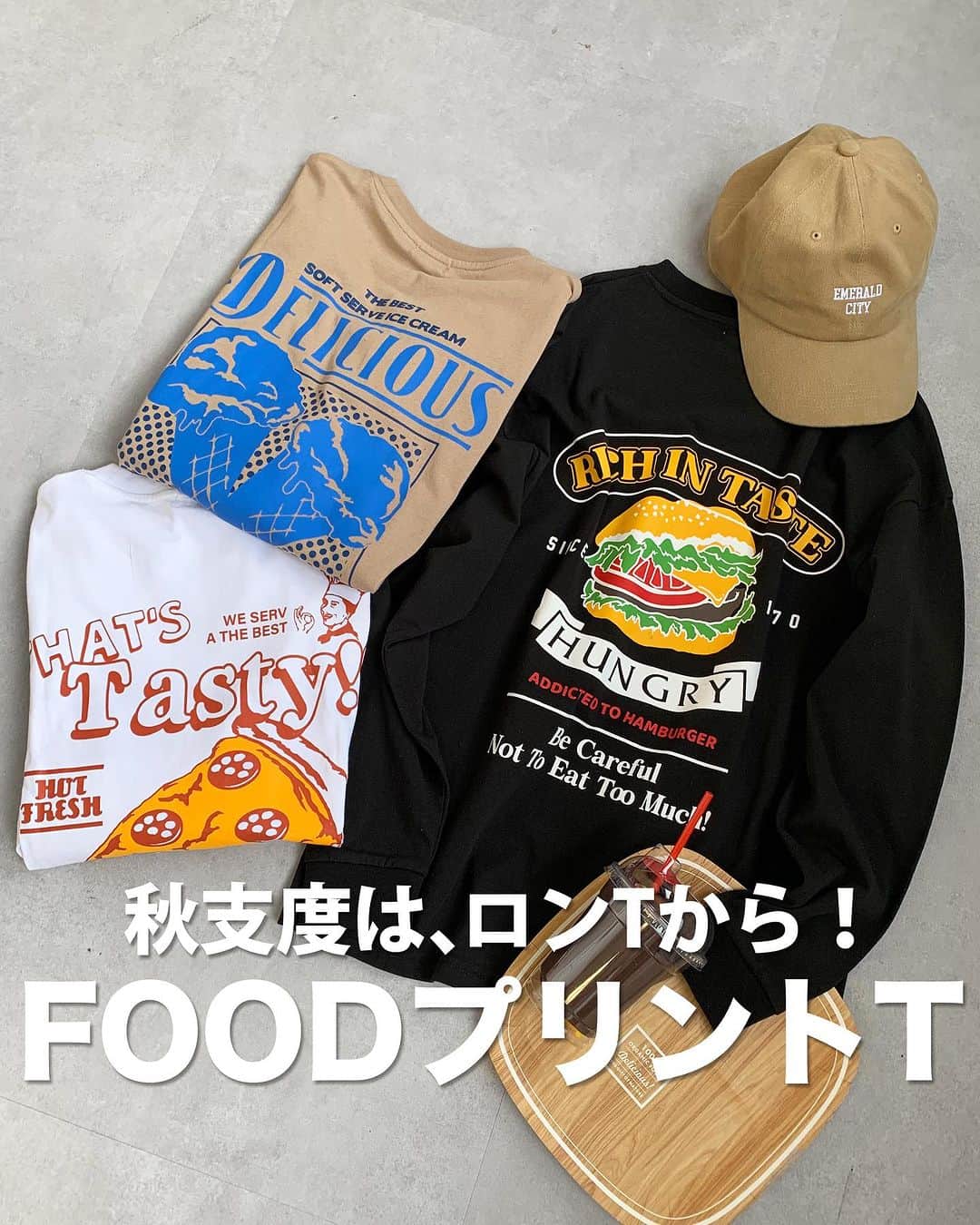 GLAZOSのインスタグラム：「@glazos_official ⇦🍂GLAZOS秋冬新作のご紹介⛄  アメリカンでPOPなSHOPの広告をイメージしたグラフィックが可愛い長袖Tシャツの登場です！  トレンドのレトロデザインが今の気分📽  ホワイト🍕→チーズがとろけるピザ屋さん ベージュ🍦→みんな大好きアイスクリーム ブラック🍔→美味しそうなハンバーガーSHOP  どれもボトムを選ばないので、着回し力抜群！ リラックスしたシルエットなので、カジュアルに着こなせます🌟  商品名:アソートバックFOODプリント長袖Tシャツ 通常価格:1,980円 品番:3733214  いいなと思ったら💗を、 気になるアイテムは右の保存マークをタップ🫶 コメントもお待ちしています🤗  ▼Model size ーーーーーーーーーーーーーーーーーーーーーーーーーー （シロ）身長155cm、体重41kg　着用サイズ：160cm （ベージュ）身長159cm、体重41kg　着用サイズ：160cm ーーーーーーーーーーーーーーーーーーーーーーーーーー  #glazos #グラソス #中学生コーデ #中学生男子 #小学生コーデ #小学生男子 #お洒落さんと繋がりたい #男の子ママ #子供服 #ストリート #ストリート男子 #トレンド #ストリートコーデ #スケボー #メンズ服 #メンズコーデ #fashion #mensclothing #coordinate #Tシャツコーデ #今日の服 #プチプラコーデ #長袖Tシャツ #秋コーデ #秋ファッション #カジュアルコーデ #秋服 #息子コーデ #長T #autumn」