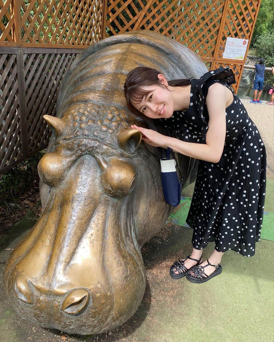 加藤愛さんのインスタグラム写真 - (加藤愛Instagram)「. 動物園にも行きました🌳  動物たちは暑そうでおやすみしている子が多かったので 園内にあった銅像と写真撮影☺️✨ ホッキョクグマはとっても元気でした！！！  #大阪#天王寺動物園 #楽しい8月でした💫」8月30日 19時13分 - kitkatoai