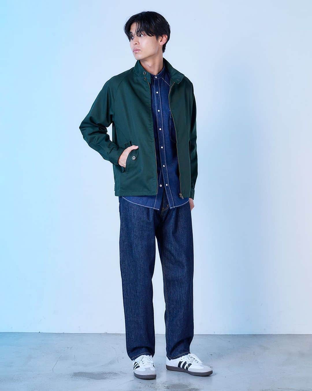 のインスタグラム：「.  JAPAN BLUE JEANS 2023 Autumn & Winter Collection  OUTER T/C Work Jacket  TOPS Band Collar Western Shirt  BOTTMS 13oz Wide Tapered 5P  その他　参考商品　  @denimlabo_web   #japanblue #japanbluejeans #kojima #Kurashiki #okayama #selvedge #selvedgedenim #jeans #denim #indigo #aging #madeinjapan #madeinokayama  #ジャパンブルー  #ジャパンブルージーンズ #児島 #倉敷 #岡山 #日本製」