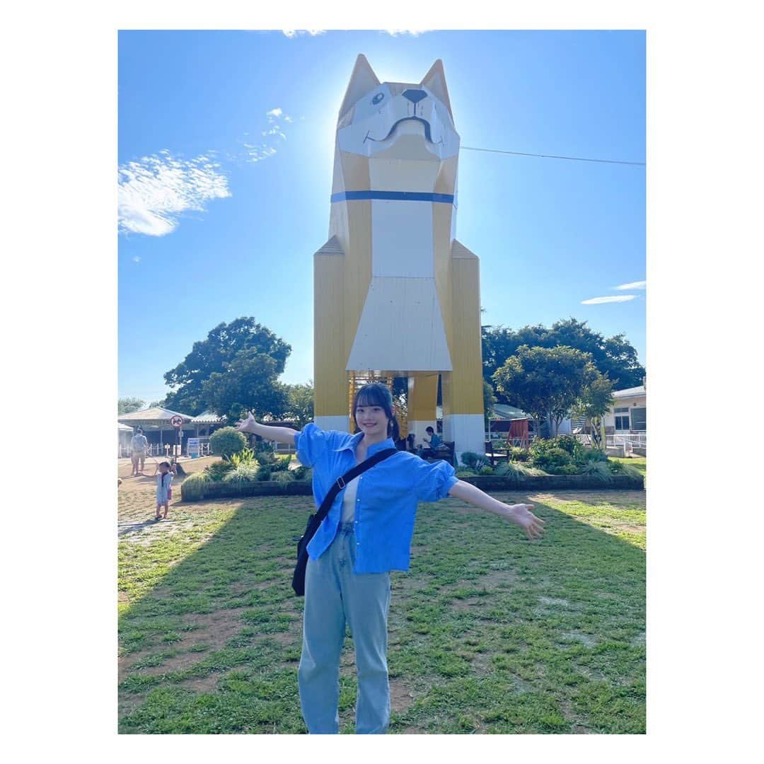 ANRIのインスタグラム：「⁣ ⁣ ・⁣ ・⁣ ・⁣ ⁣ ⁣ 🐕🐕🐕‪  ⁣  #me #i #swag #like  #ootd #tbt #instagood  #カフェ  #コーデ #followme #good_portraits_world  #photo #follow #私服 #willselection #ミディアムヘア #ポトレ女子  #ミディアムアレンジ # #ワンピース⁣ #f4f #l4l #キリトリセカイ #簡単ヘアアレンジ  #ヘアアレンジ  #selfies  #つくばわんわんランド #わんわんランド #夏コーデ」