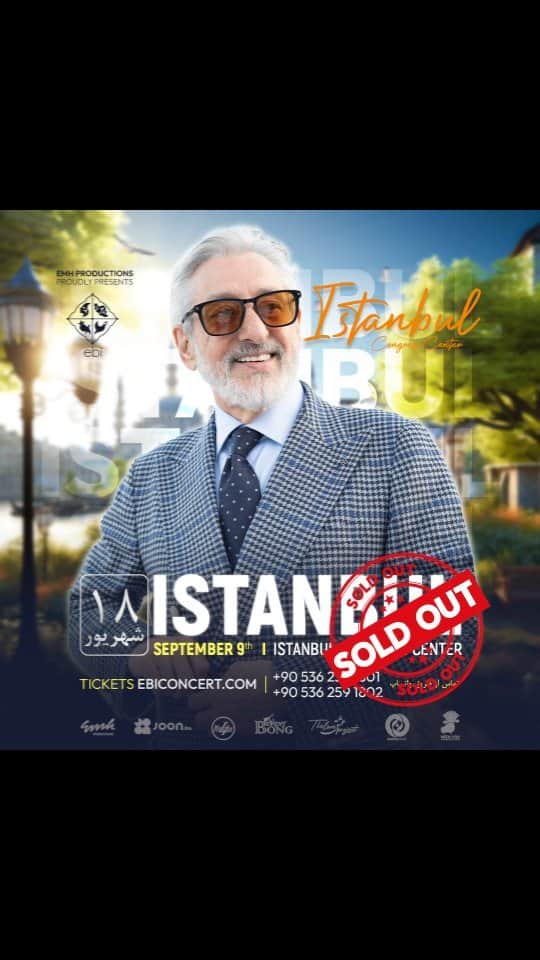 Ebiのインスタグラム：「. سپاس از همراهی و حمایت همیشگی شما مهربانان ❤️ به امید یک شب ماندگار همچون گذشته. . Istanbul 🇹🇷 September 9th,  2023」