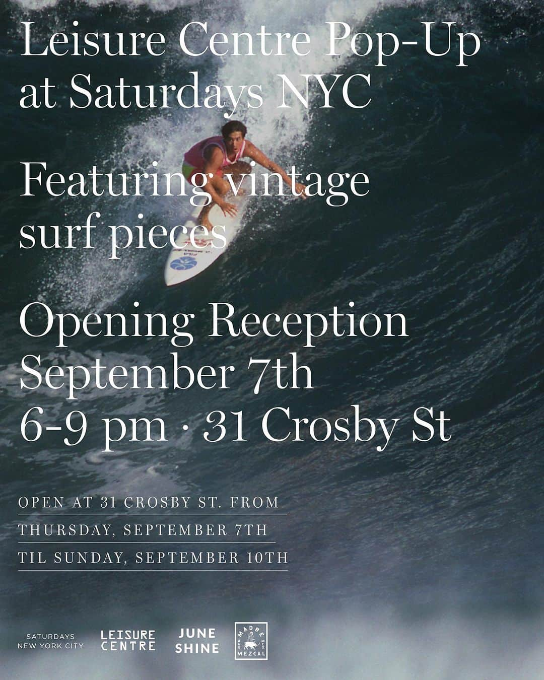 サタデーズのインスタグラム：「Join us next week for a Pop-Up at our Crosby St. location with @leisure__centre Featuring vintage surf pieces. Opening September 7th 6-9pm, and until Sunday September 11th. #saturdaysnyc   —  Photo of Danny Kwock at the Wedge in Newport CA, by @kevinwilkesphoto from issue 002 of Saturdays Magazine.」