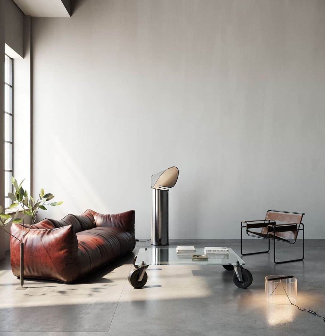 My Interiorのインスタグラム：「This studio, the couch crash by @javierwainstein」