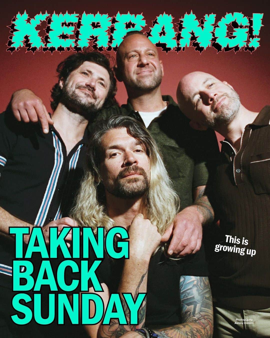 Kerrang!のインスタグラム：「Kerrang! Cover Story ♥️  “With each record we’ve been able to see that we’re not alone”  After a seven-year wait, emo torchbearers Taking Back Sunday are back with eighth album 152. In a world-exclusive first interview about their new era, we find the longtime friends not only taking time to reflect on their past, but using it as fuel to move forward and become the greatest version of the band they know they can be…  Read the interview now at the link in bio 🔗  ✍️: @hickiepics  📸: @ashleyosborn  🎨: @aledsavedlatin  #kerrangcoverstory」