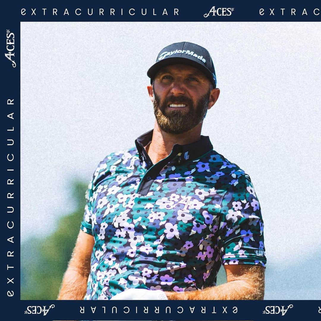 ダスティン・ジョンソンのインスタグラム：「You asked, and we finally answered.    Thrilled to announce @_excr_ is the official apparel sponsor of the @4acesgc  There’s no group of athletes that better embodies the extracurricular spirit.   Shop official team gear at EX-CR.COM.  We can’t guarantee it will improve your swing, but you’ll look damn good out there.  <<link in bio>>」