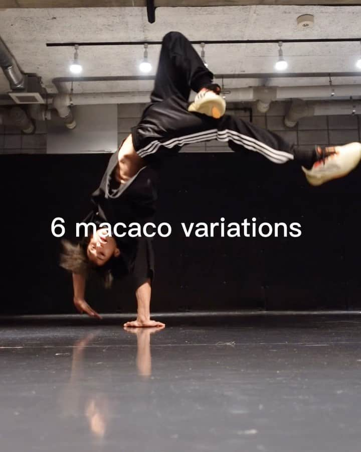 asukaのインスタグラム：「6 Macaco variations ⚡️  Everybody can do those  skills 🔥   What do you think?🤔   Lectured by @bboy_asuka   If you can master it, let me know in the comments😉   ↓↓↓↓    #dance #breaking #breakdance #bboy #powermove #powermoves #acrobatics #tricking #parkour #gymnastics #movement #capoeira #ブレイキン #超人」