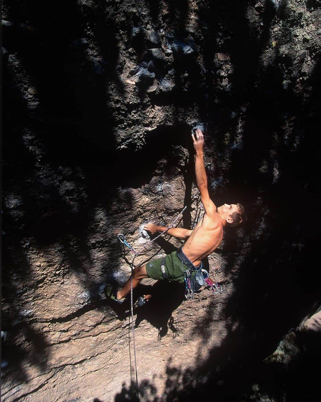 クリス・シャーマさんのインスタグラム写真 - (クリス・シャーマInstagram)「Repost from @jimthornburg • I found and scanned some old shots of @chris_sharma today. As I was looking through them, I was reminded just how different Chris’ climbing style was from other top climbers from that era. It’s true that his feet slipped and cut a lot when he was starting out. It’s also true that his technique was more dynamic than anyone else’s at the time and that he progressed through the grades faster than anyone ever had—in just two years he went from 5.11 to 5.14c. That would be impressive in any era, but 30 years ago nothing like that had happened and it scrambled a lot of brains. 1+2. 1st ascent of Necessary Evil (5.14c) at age 15. 3. 1st ascent of Yo Mamma (13a) at The Pinnacles, 1995. 4. On an early ascent of Lardbutt (13c), 1994 (age 13). 5. 1st ascent of Ubermensch (14a) Pinnacles, 1996. 6. Mickeys Beach Arete (13c) 1995. 7. Surf Safari (13d) 1995. 8. Getting a big head, 1994. 9. Supertweak (14c) 2nd ascent, 1996. 10. Trying Biographie extension (5.15a) in 1997 (he made the FA 4 years later). #climbinghistory #climbingphotography #goat #rockclimbing #chrissharma」8月31日 5時59分 - chris_sharma