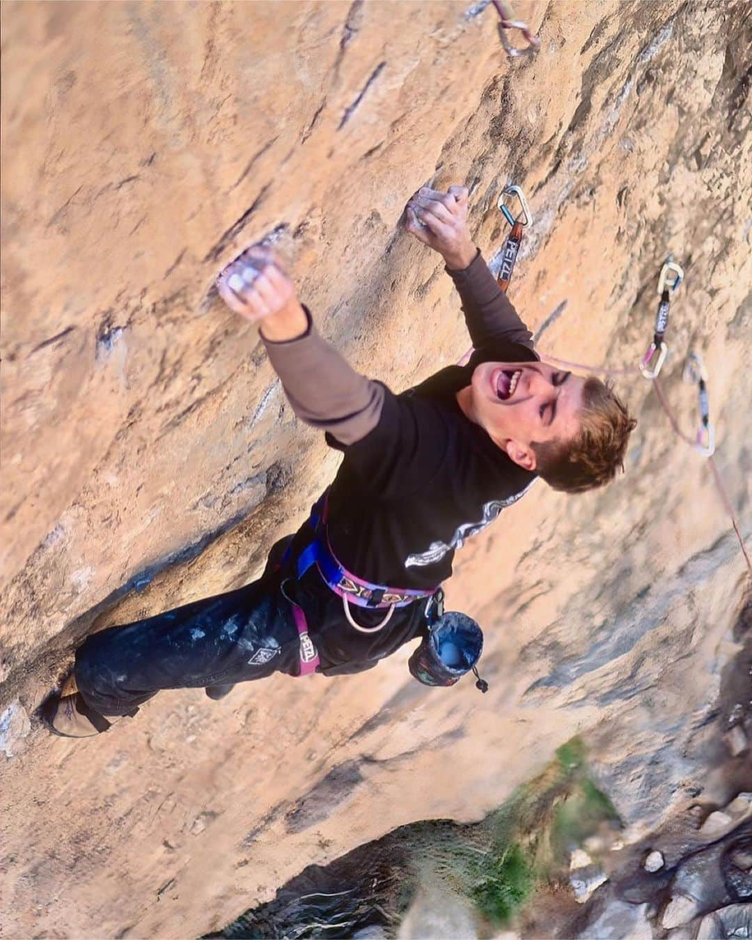 クリス・シャーマさんのインスタグラム写真 - (クリス・シャーマInstagram)「Repost from @jimthornburg • I found and scanned some old shots of @chris_sharma today. As I was looking through them, I was reminded just how different Chris’ climbing style was from other top climbers from that era. It’s true that his feet slipped and cut a lot when he was starting out. It’s also true that his technique was more dynamic than anyone else’s at the time and that he progressed through the grades faster than anyone ever had—in just two years he went from 5.11 to 5.14c. That would be impressive in any era, but 30 years ago nothing like that had happened and it scrambled a lot of brains. 1+2. 1st ascent of Necessary Evil (5.14c) at age 15. 3. 1st ascent of Yo Mamma (13a) at The Pinnacles, 1995. 4. On an early ascent of Lardbutt (13c), 1994 (age 13). 5. 1st ascent of Ubermensch (14a) Pinnacles, 1996. 6. Mickeys Beach Arete (13c) 1995. 7. Surf Safari (13d) 1995. 8. Getting a big head, 1994. 9. Supertweak (14c) 2nd ascent, 1996. 10. Trying Biographie extension (5.15a) in 1997 (he made the FA 4 years later). #climbinghistory #climbingphotography #goat #rockclimbing #chrissharma」8月31日 5時59分 - chris_sharma