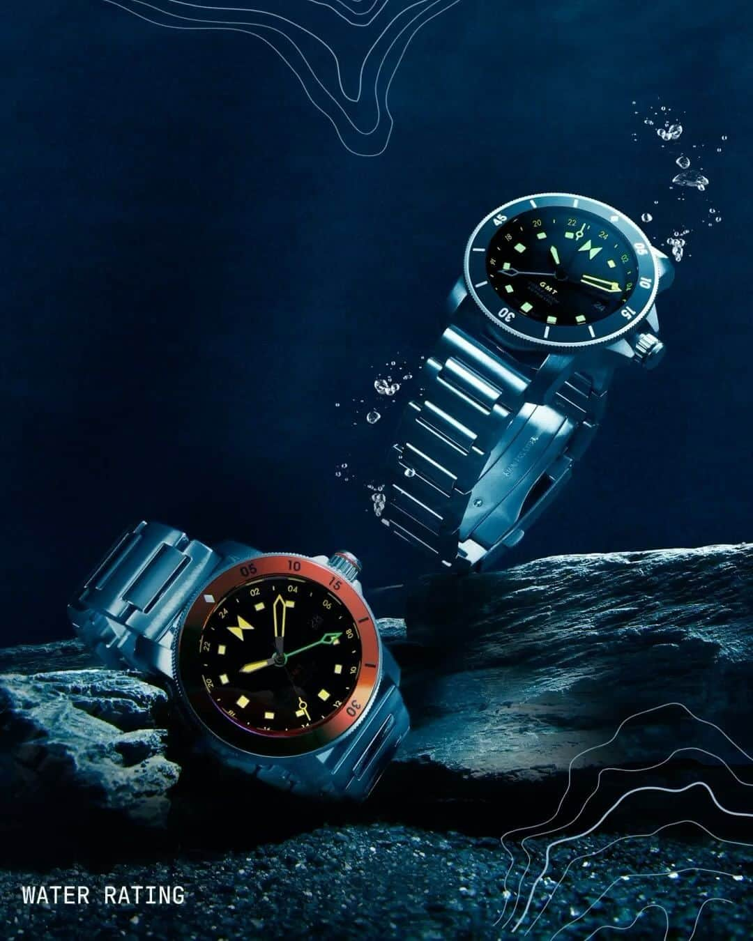 MVMTのインスタグラム：「The Cali Diver Automatic GMT is rated as an ISO 6425 dive watch, which is basically the watch world’s way of saying that it’s passed all the tests required to thrive when it’s 200m underwater. But you don’t need to venture down into dark ocean to enjoy its adventure-ready, resilient design. #jointhemvmt」