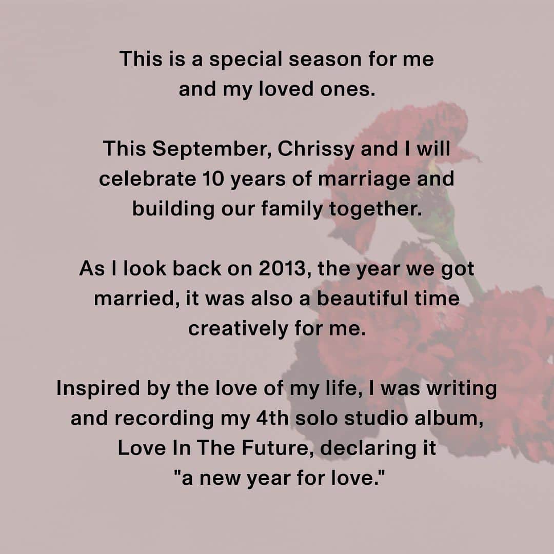 ジョン・レジェンドのインスタグラム：「As we celebrate 10 years of “All of Me” and Love In The Future, all I can say is that I LOVE AND APPRECIATE ALL OF YOU.」