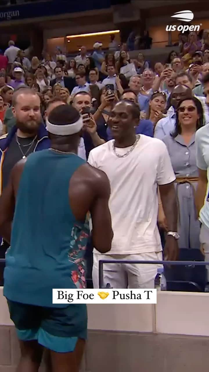 プシャ・Tのインスタグラム：「@bigfoe1998 finds Pusha T after his US Open win 💙」