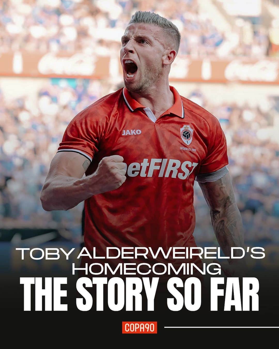 のインスタグラム：「Toby Alderweireld's past year and a half has been the football homecoming story of dreams. After signing with his hometown club Royal Antwerp in July, he's taken the Reds to height after dizzying height. And his 93rd-minute title clincher last season was the kind of fairytale moment that only football can provide. Making history for himself and for the diehard fans of the oldest club in Belgium. Next up is the Champions League. Insane.」