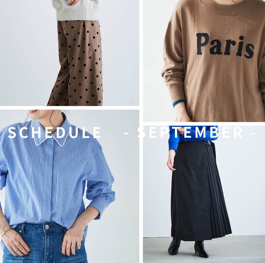 le. coeur blancのインスタグラム：「. 🗓  NEW ARRIVAL SCHEDULE - September - ⁡ 9月上旬に店頭入荷予定のアイテムまとめ お買い物計画の参考にチェック！🛍️ ⁡ ▶︎アイテムの詳細は画像タップでCHECK！ ⁡ _____________________ < 𝗶𝗻𝘀𝘁𝗮 𝗹𝗶𝘃𝗲 𝘀𝗰𝗵𝗲𝗱𝘂𝗹𝗲 > 9/7(木)、9/10(日)、9/13(水)、9/21(木)、9/29(金) ⁡ ※日時は変更になる場合もございます。 　詳しくは前日のストーリーズでお知らせします。 ⁡ ⁡ ⁡ ⁡ ⁡ ⁡ ⁡ ⁡ ⁡ ⁡ ⁡ ⁡ ⁡ ⁡ ⁡ ⁡ ⁡ ⁡ ⁡ ⁡ ⁡ ⁡ ⁡ #lecoeurblanc #ルクールブラン #le_23aw #autumn  #le_web #newarrivalschedule」