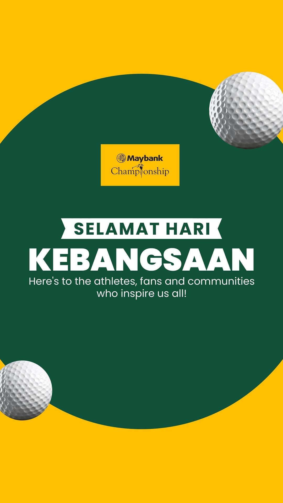 ケリー・タンのインスタグラム：「In the spirit of celebrating Malaysia’s inspiring athletes, fans, and communities, Selamat Hari Kebangsaan from @kellytan33, Maybank ASEAN Ambassador and us, at Maybank 🇲🇾  #MaybankChampionship #RetakeTheGreen #UnleashYourInnerTiger」