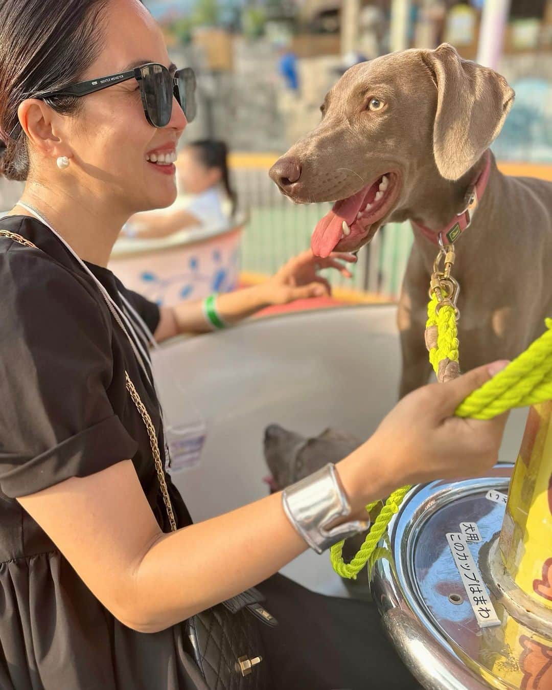 鈴木六夏のインスタグラム：「ビスパピ、ティーカップ初体験😂  楽しかったかは、不明…😅😅😅」