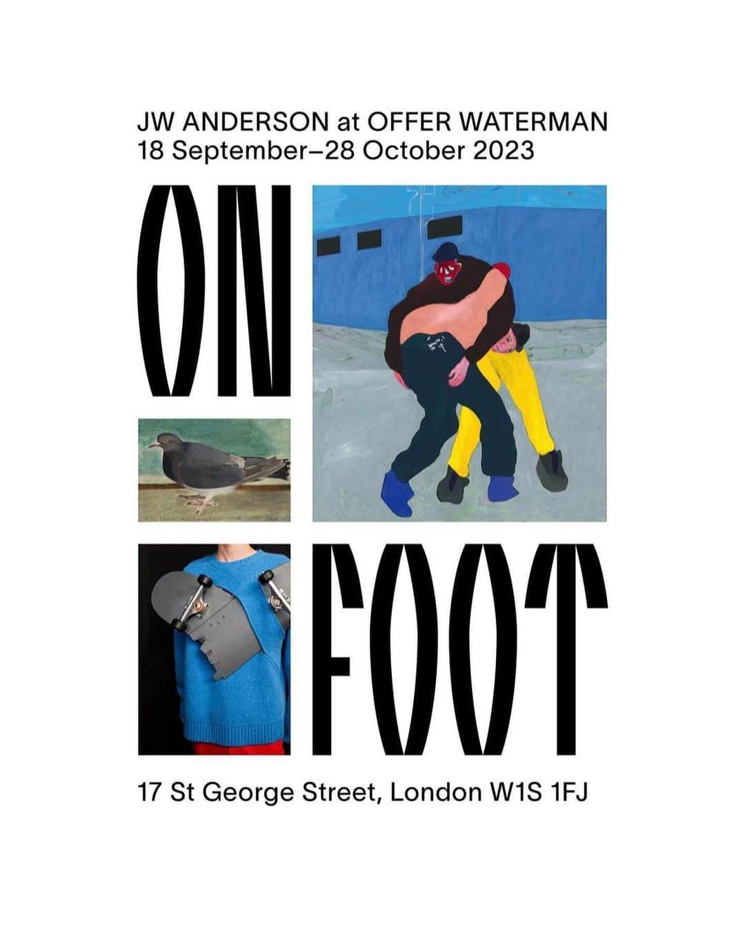 JWアンダーソンさんのインスタグラム写真 - (JWアンダーソンInstagram)「JW Anderson and Offer Waterman announce ON FOOT, an exhibition curated by @jonathan.anderson celebrating London.  Opening 18 September, ON FOOT brings contemporary artists into dialogue with iconic works of modern British art.   The exhibition will unfold like a walk-through London, embracing the stark contrasts and unlikely juxtapositions that even a short journey through the city offers up.  For the exhibition, Anthea Hamilton has collaborated with JW Anderson to produce a limited-edition version of our Pigeon Clutch which will be presented at Offer Waterman and the JW Anderson Soho store.  Artists will include Igshaan Adams, Frank Auerbach, Lynette Yiadom- Boakye, Hans Coper, Shawanda Corbett, Sara Flynn, Lucian Freud, Anthea Hamilton, Barbara Hepworth, Akiko Hirai, David Hockney, Leon Kossoff, Stanislava Kovalcikova, Florian Krewer, Doron Langberg, Jennifer Lee, L. S. Lowry, Henry Moore, Cedric Morris, Dame Magdalene Odundo, Jem Perucchini, Walter Sickert, Christopher Wood, among others.  Image Credits :  Lucian Freud, Pigeon, 1946 Florian Krewer, Flamboyant, 2020 JW Anderson SS23 Look 06」8月31日 17時03分 - jw_anderson