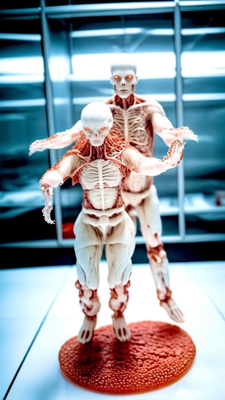 Chadd Smithのインスタグラム：「Biotech Bots with organic exoskeletons 🦾💀 A.I. : @jboogx.creative Robot Dance: @jessyrobot and me 🤘🏼🤖  #stablediffusion #sdxl #aigenerated #robotdance #animation」