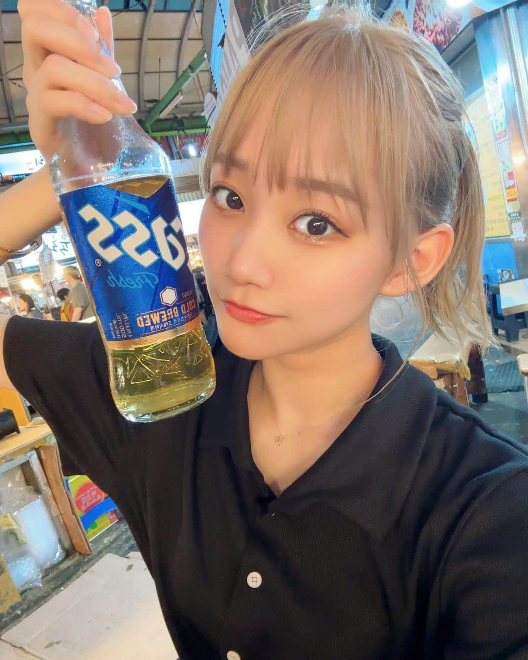 保﨑麗のインスタグラム：「韓国のビール🍺 これが1番好きだった🤤  今日からたくさん 韓国の写真アップしていく！！ しばしお付き合いください🫰🏻  #韓国#韓国旅行」