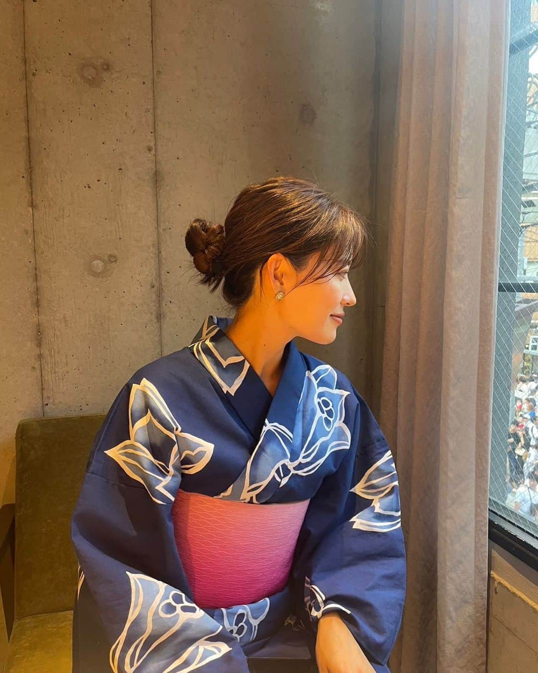 郡司恭子のインスタグラム：「* 8月ももうおわり🌻  #yukata #japanese #summer2023  #日本テレビ #日本テレビアナウンサー #アナウンサー #郡司恭子」