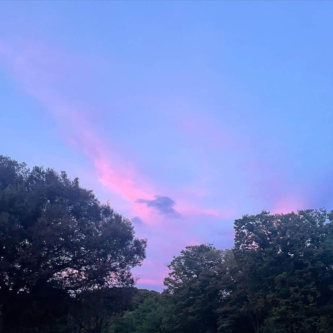寺本莉緒のインスタグラム：「ブルームーンの前の空も🌌  綺麗だったよ」